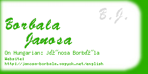 borbala janosa business card